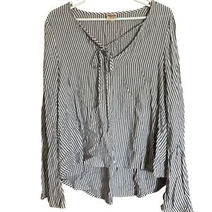 Mossimo striped Tie Front Relaxed Blouse